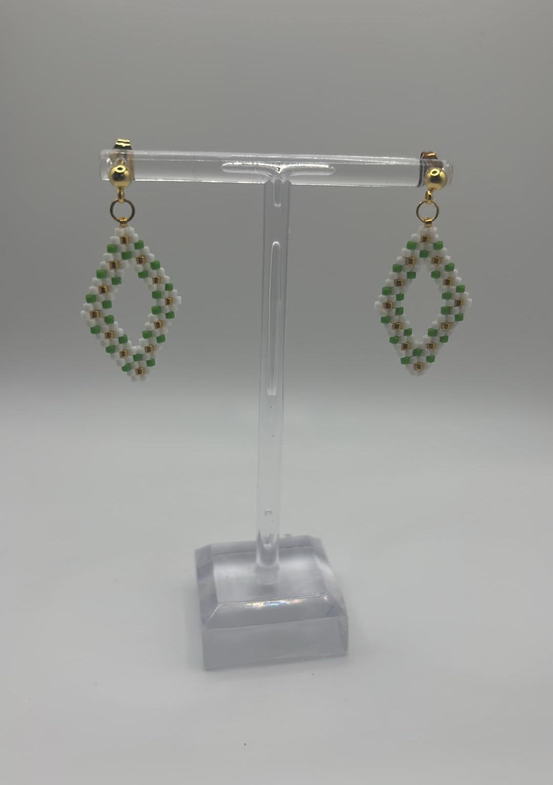 Beaded Flower Diamond Earrings