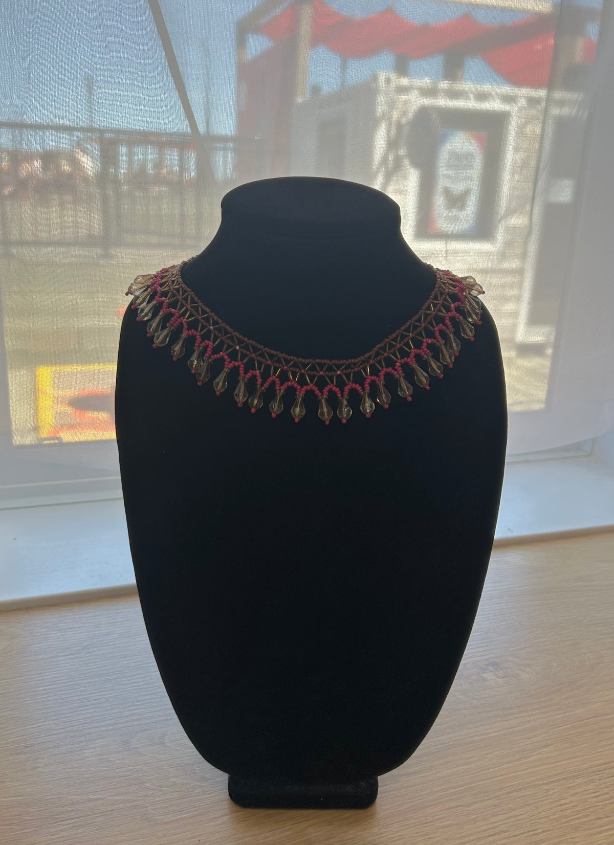 Pisul Timitj (Beaded Spirit) Necklace (Red and Brown)