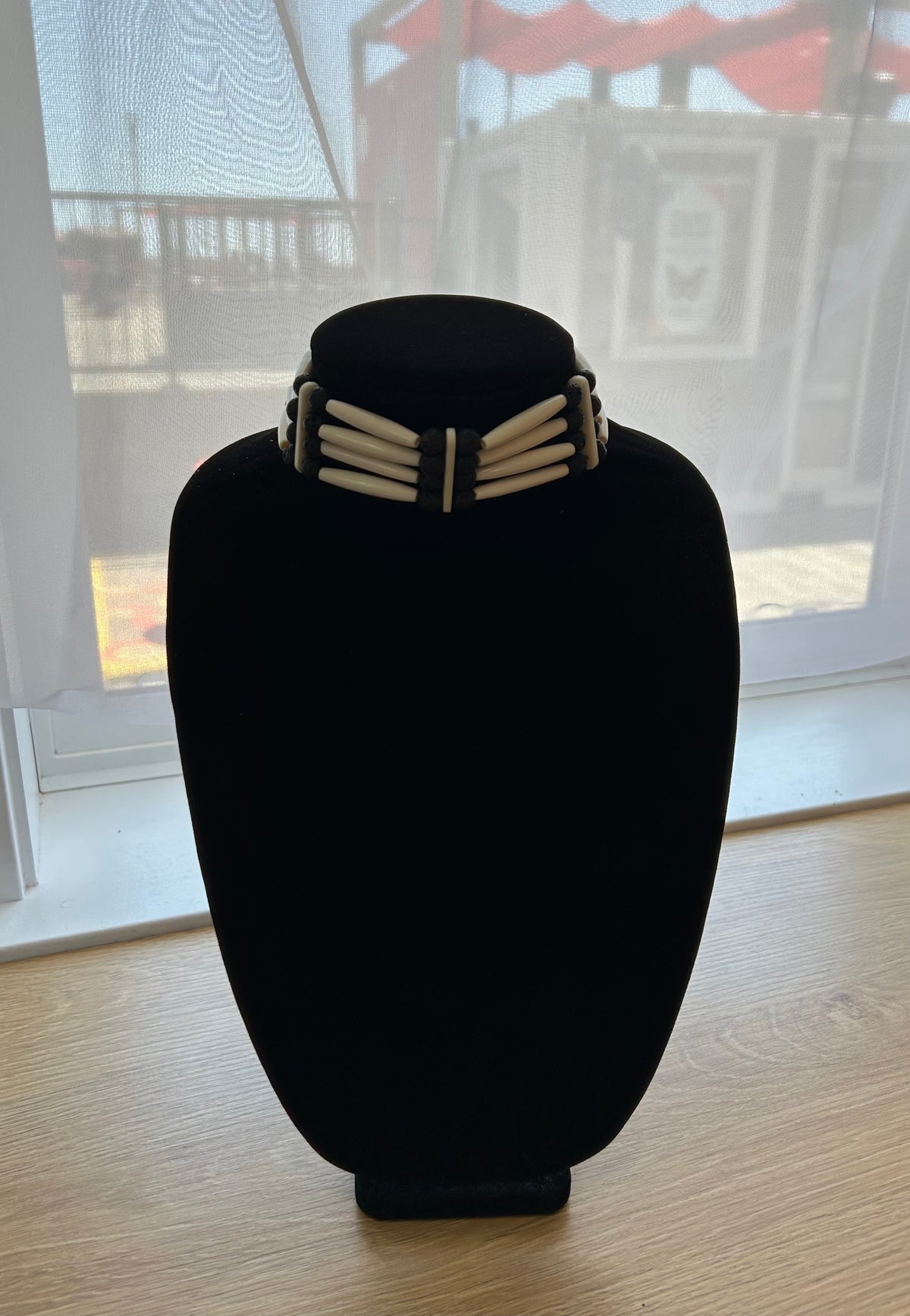 Bone Bead Necklace - 4 Tier