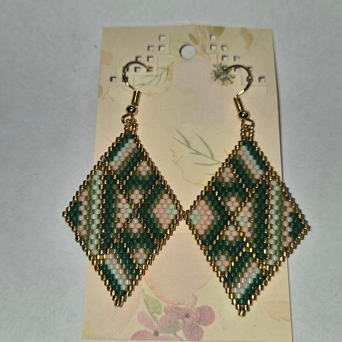 Geometric Kalawikk - Beaded Earrings