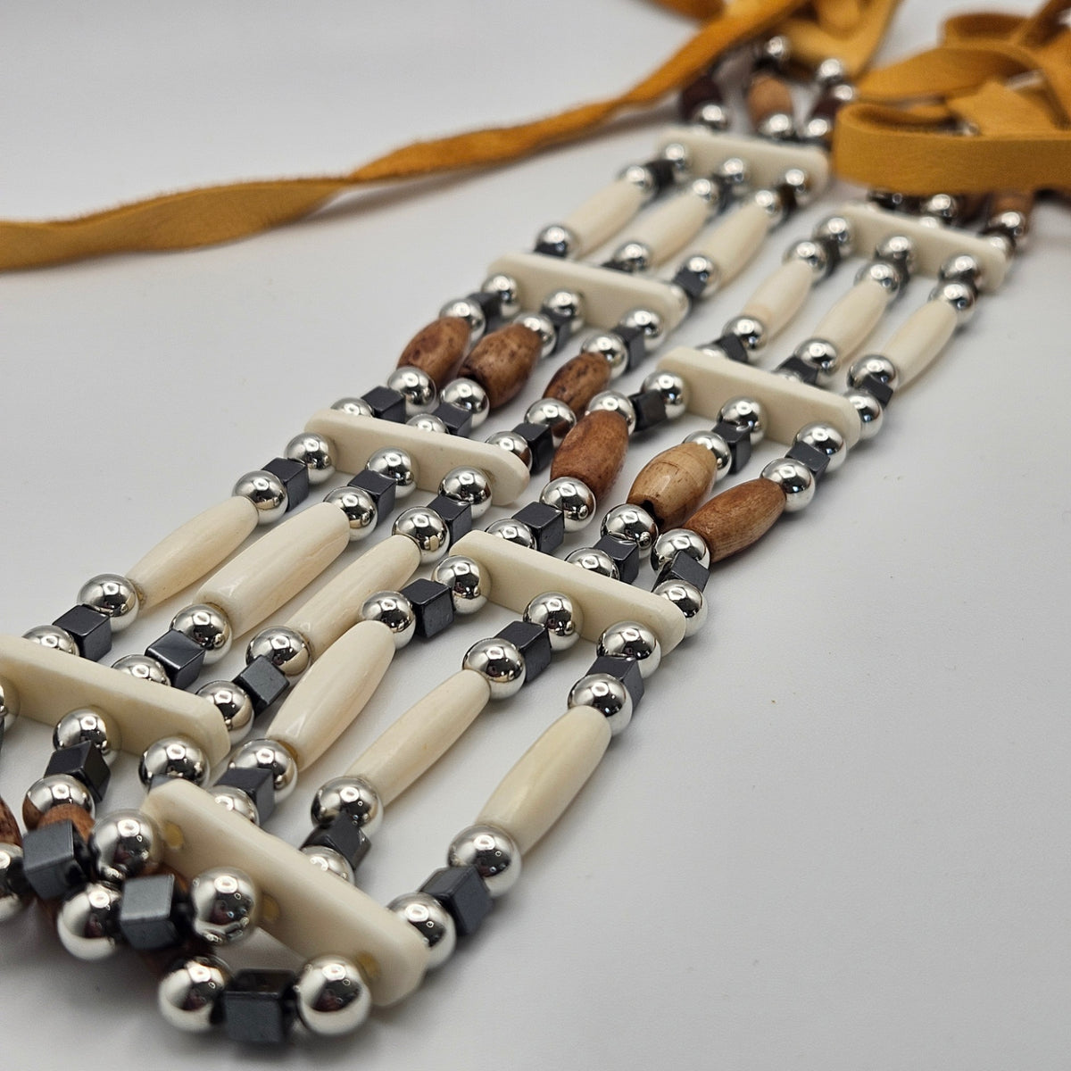 Bone Bead Choker 2 Tier (long)