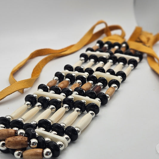 Bone Bead Choker 2 Tier (long)