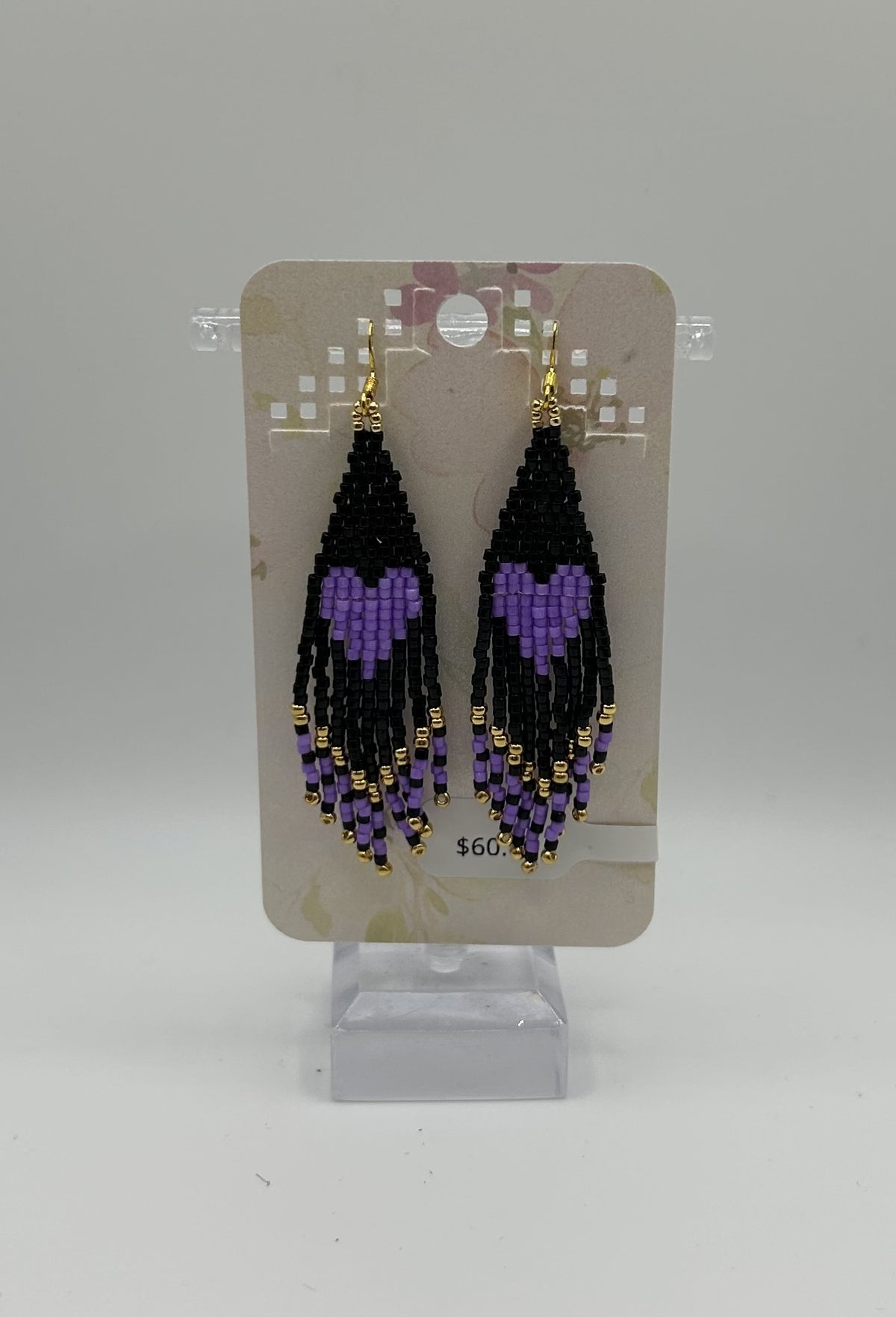 Beaded Earring - Dangle Heart