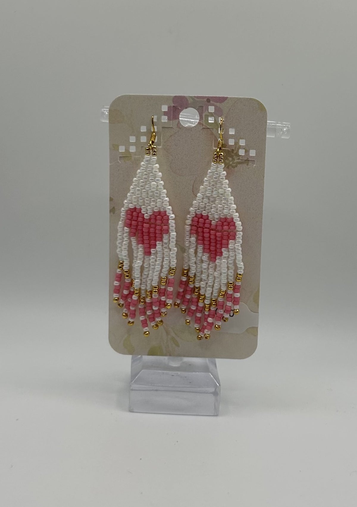 Beaded Earring - Dangle Heart