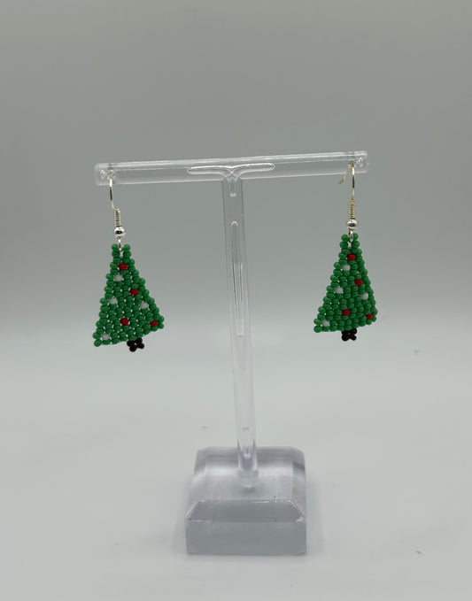 Dangle Christmas Tree Earrings