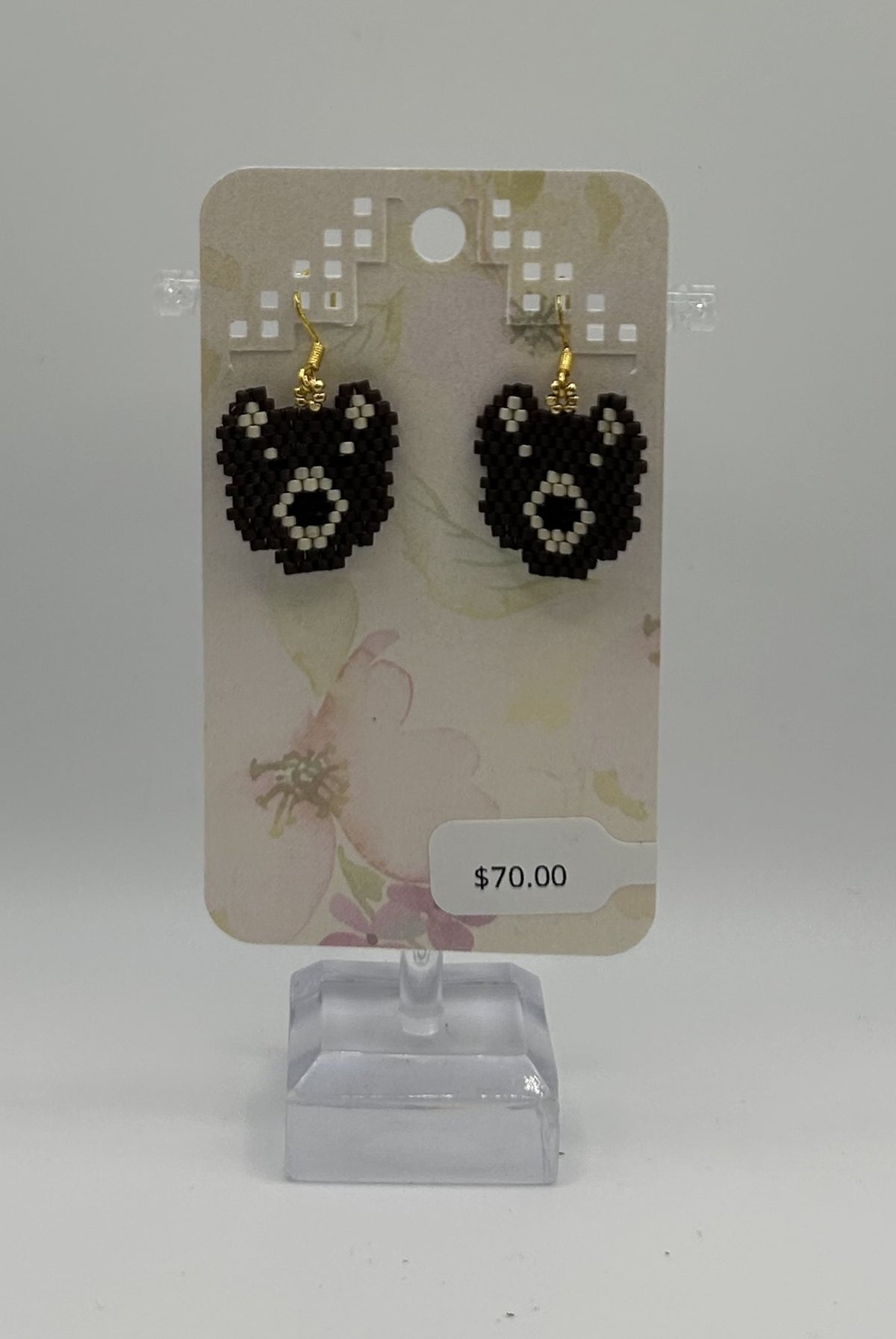 Beaded Earring - Bear