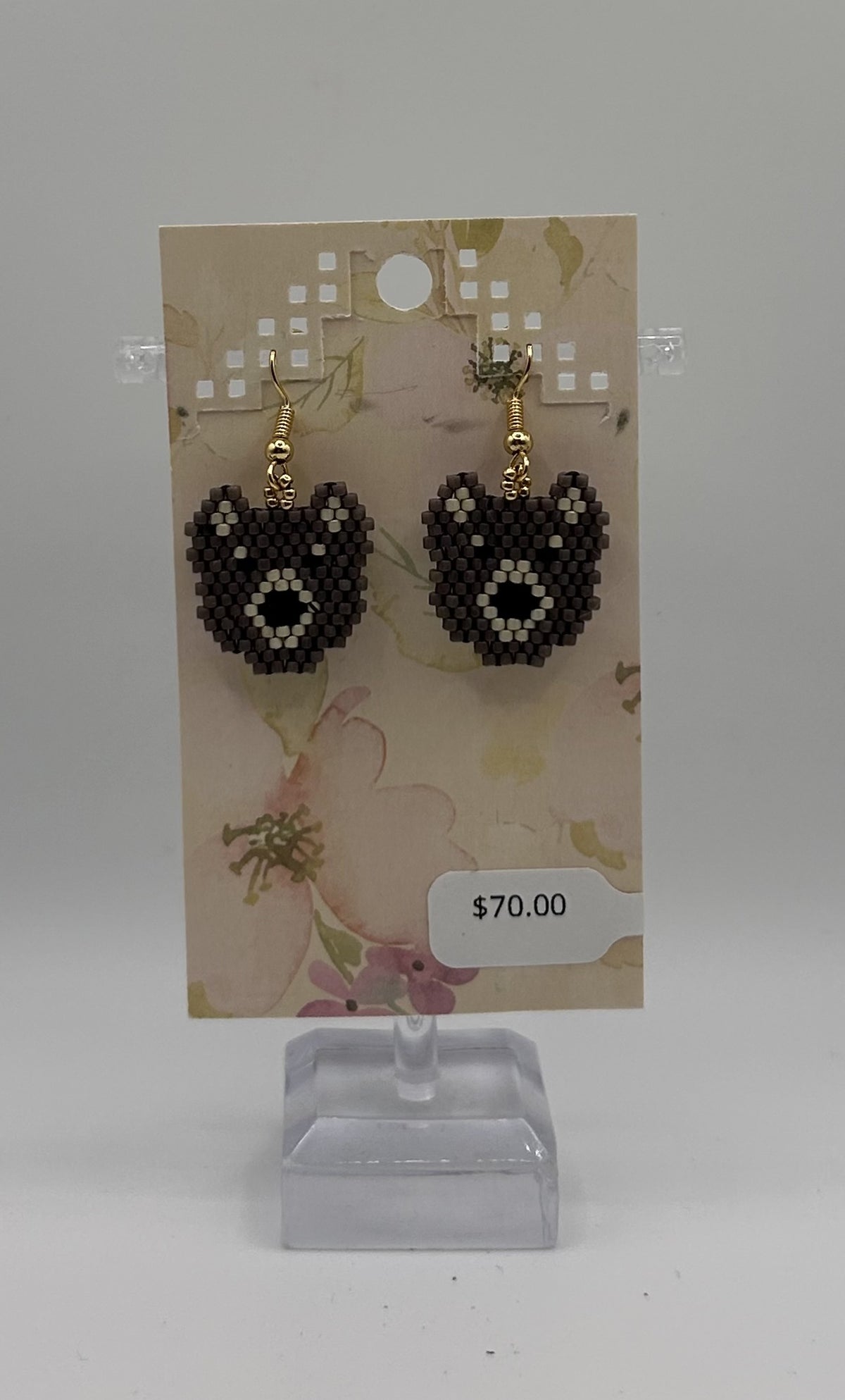 Beaded Earring - Bear