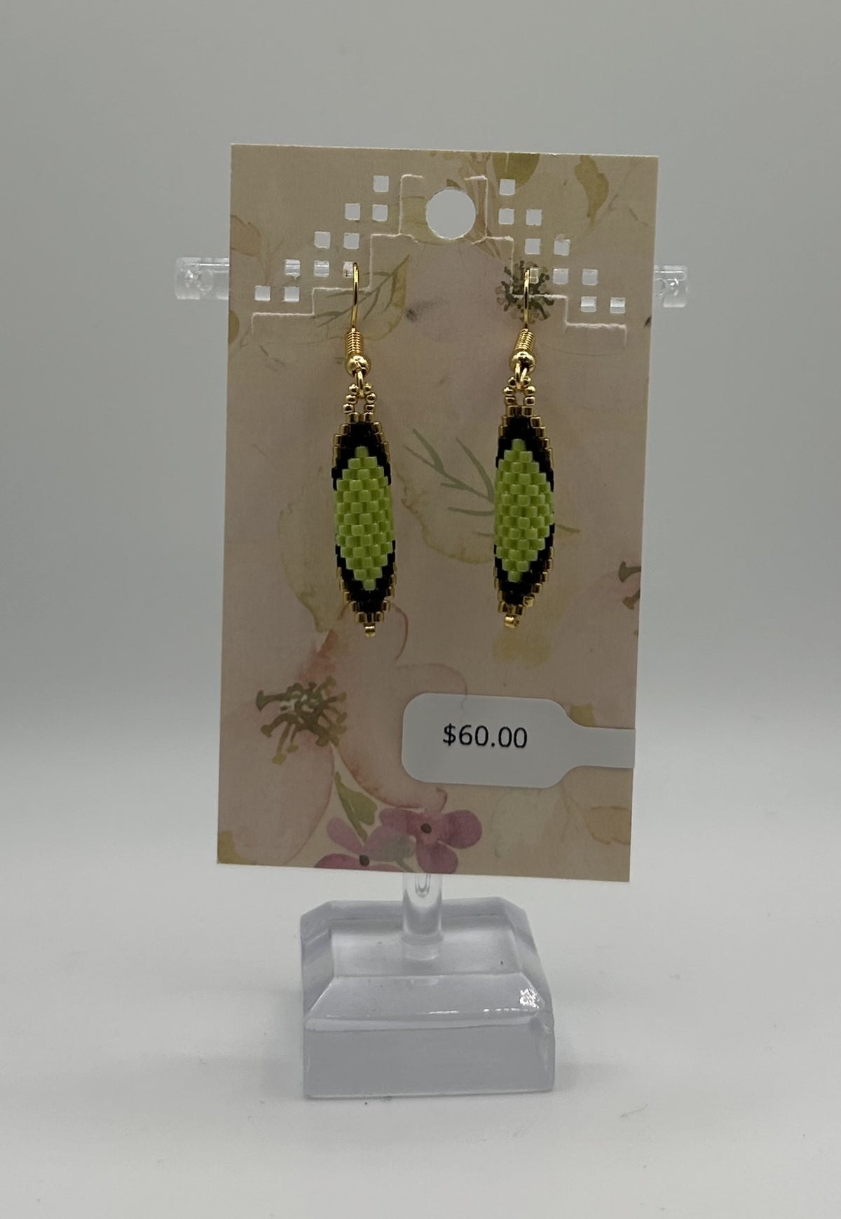 Beaded Earring - Small Round Diamond