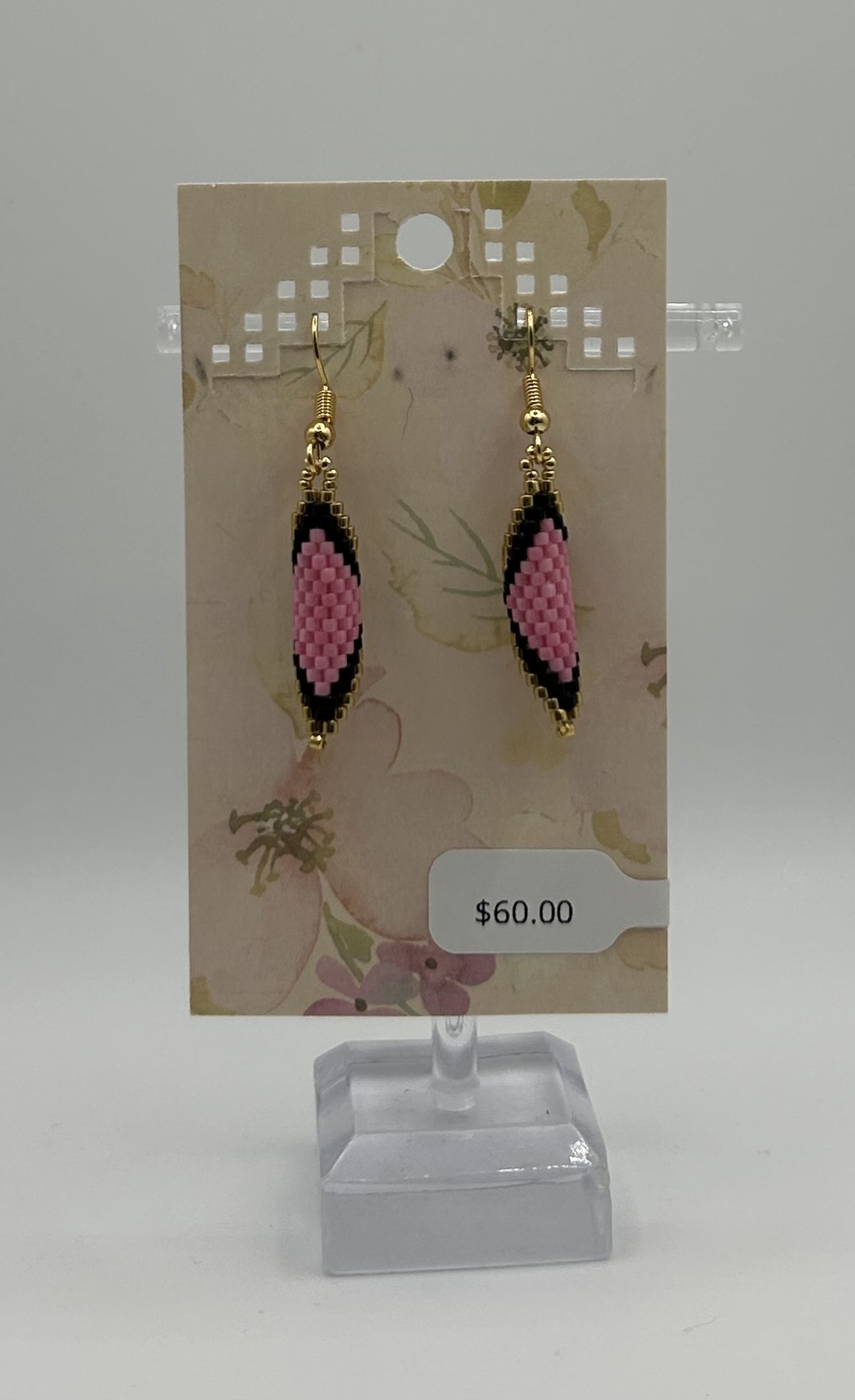 Beaded Earring - Small Round Diamond