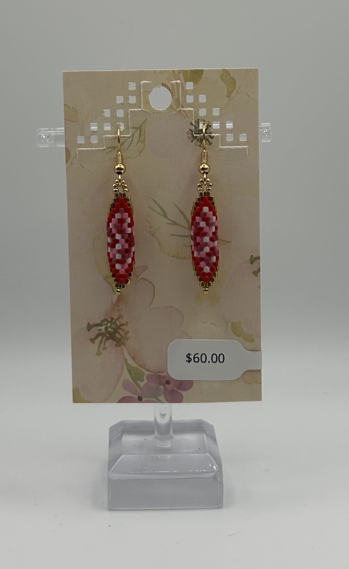 Beaded Earring - Small Round Diamond