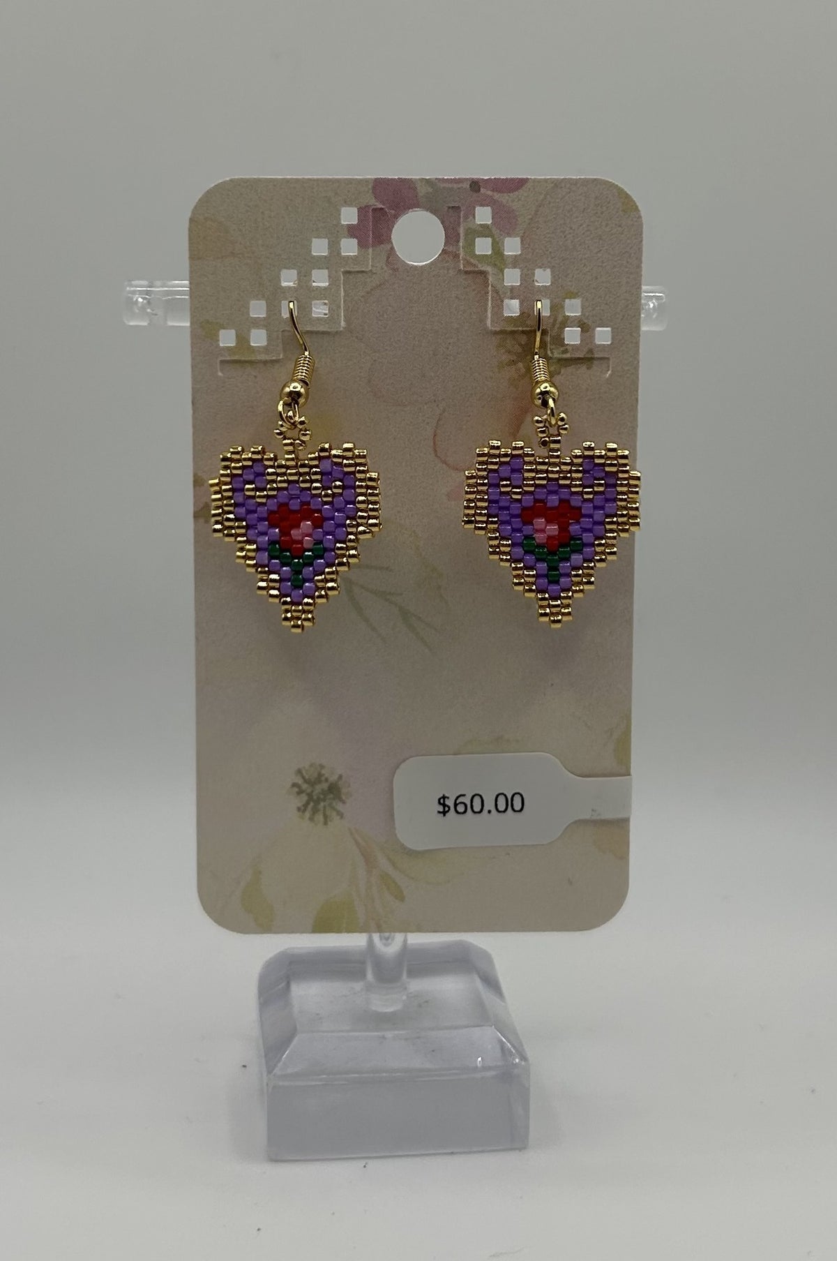 Beaded Earring - Heart