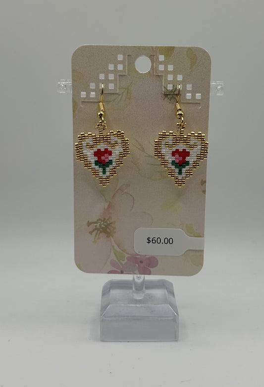 Beaded Earring - Heart