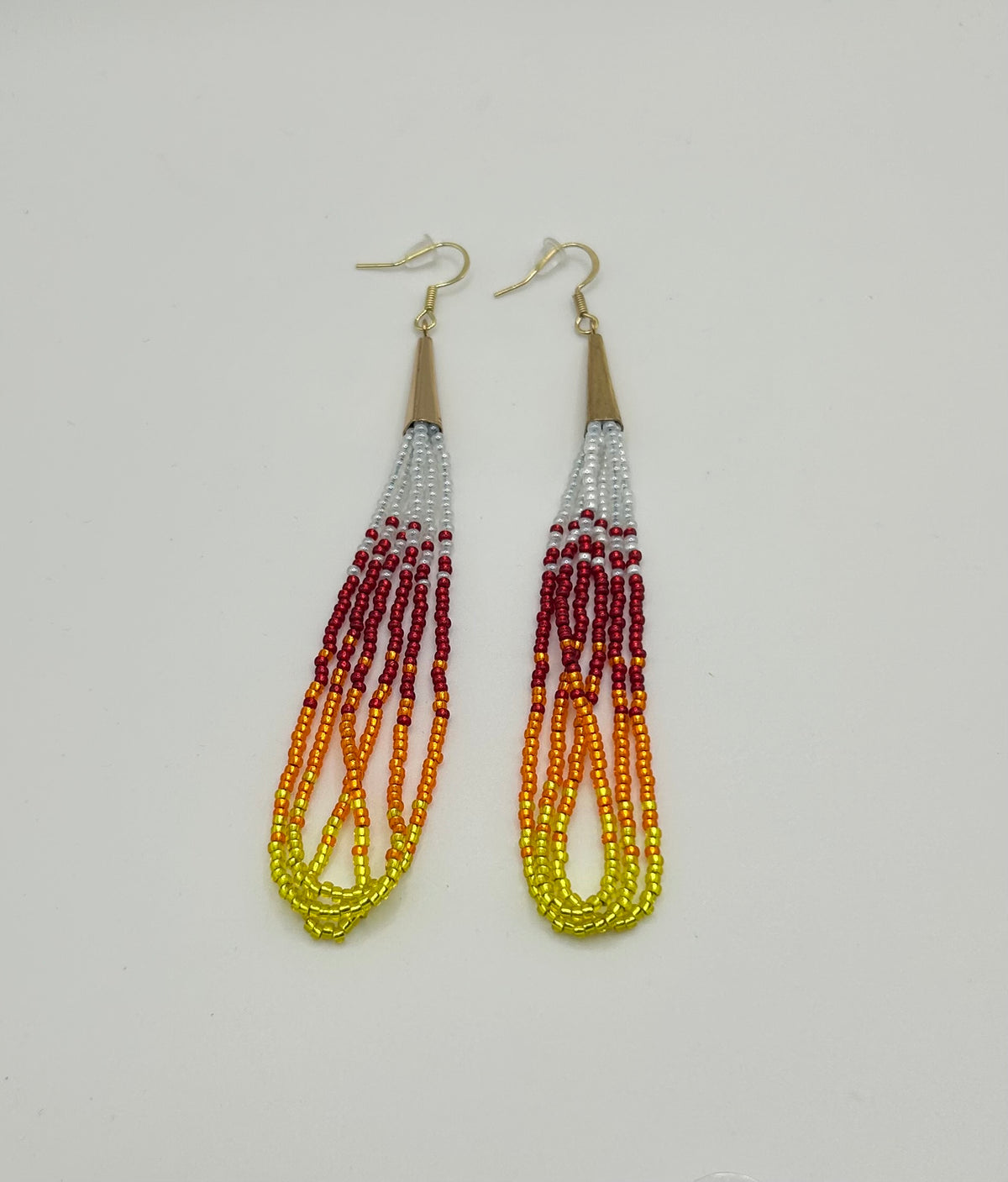 Beaded Long Dangle Loop Earrings