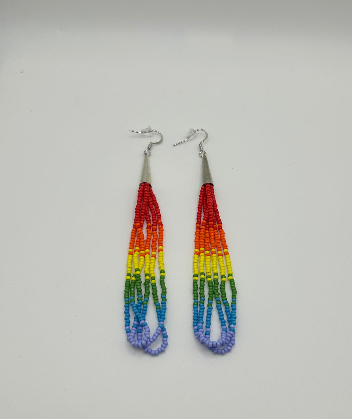 Beaded Long Dangle Loop Earrings