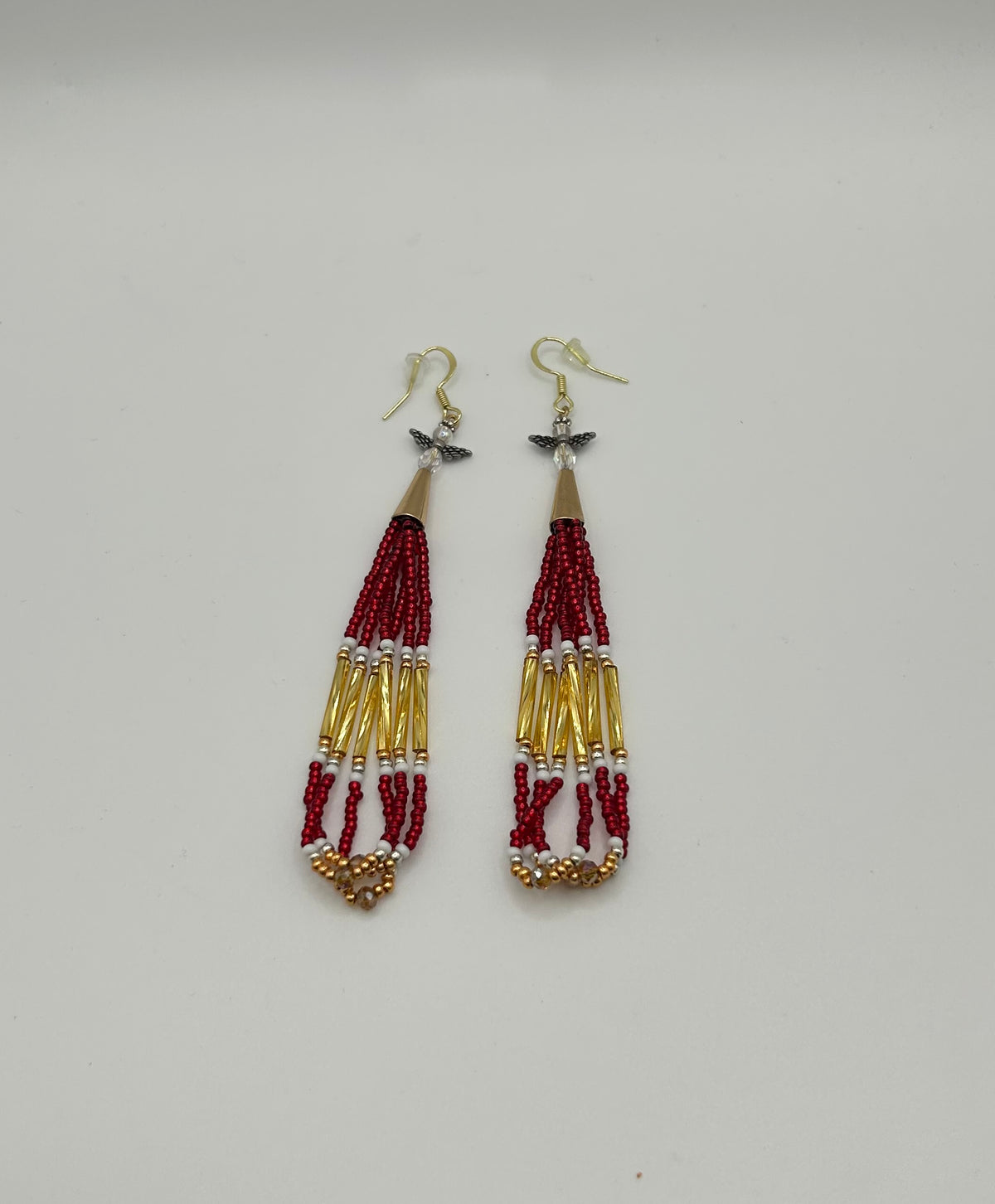Beaded Long Dangle Loop Earrings