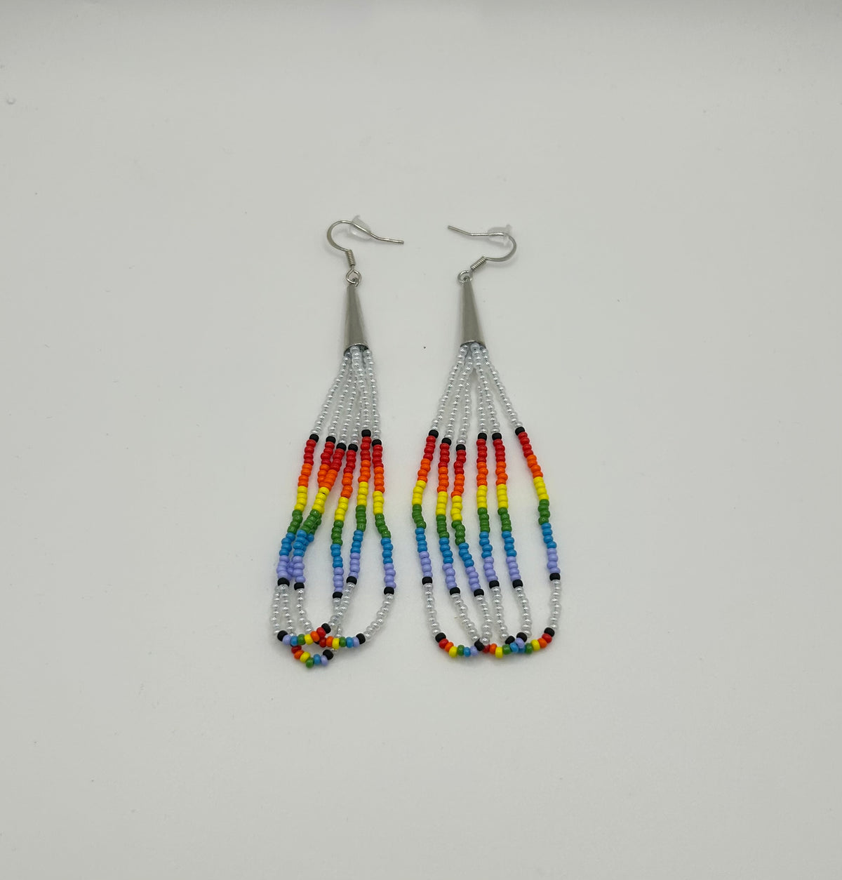 Beaded Long Dangle Loop Earrings