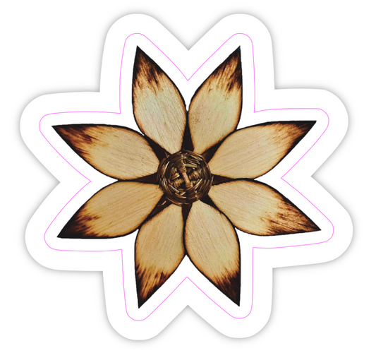 Wooden Flower Sticker