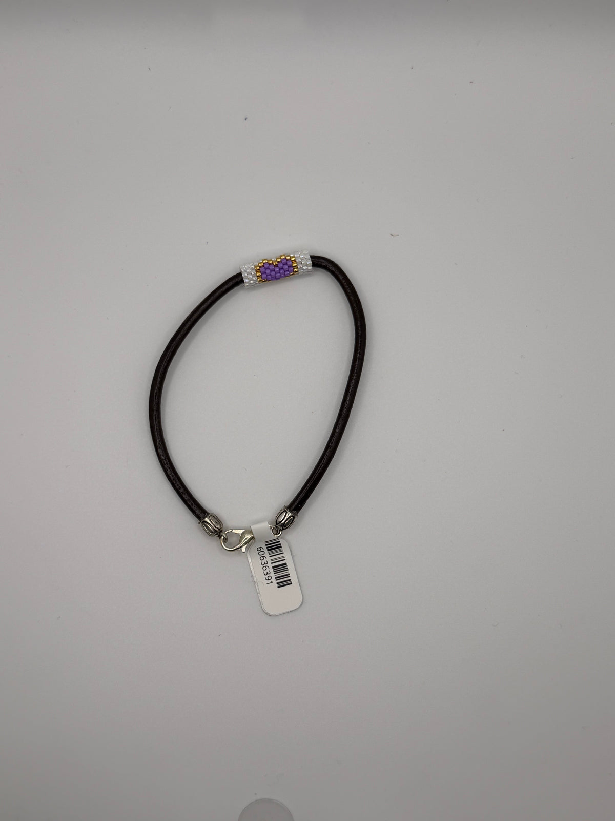 Leather and Beaded Wristlet