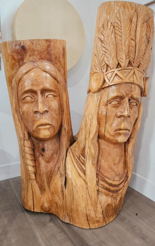 Chief and wife Carving