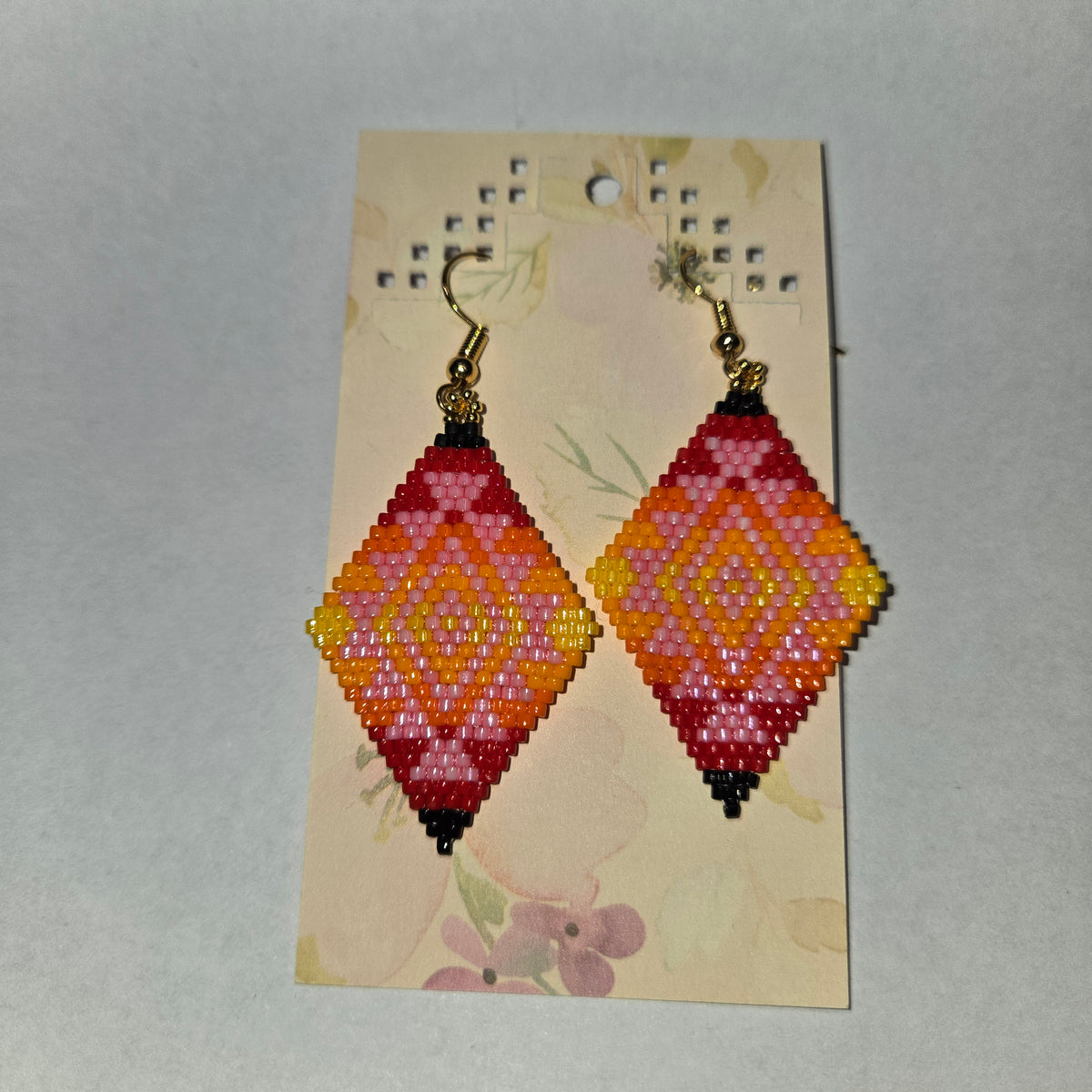 Geometric Kalawikk - Beaded Earrings