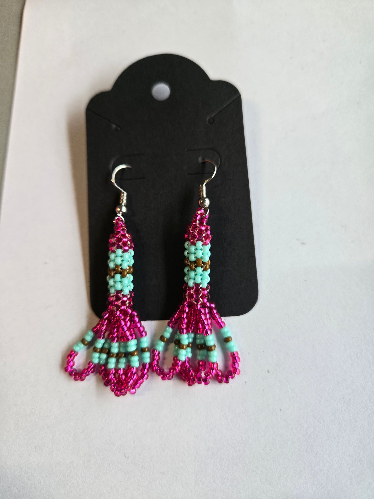 Peyote Stitch Loop 2" Dangle Earrings