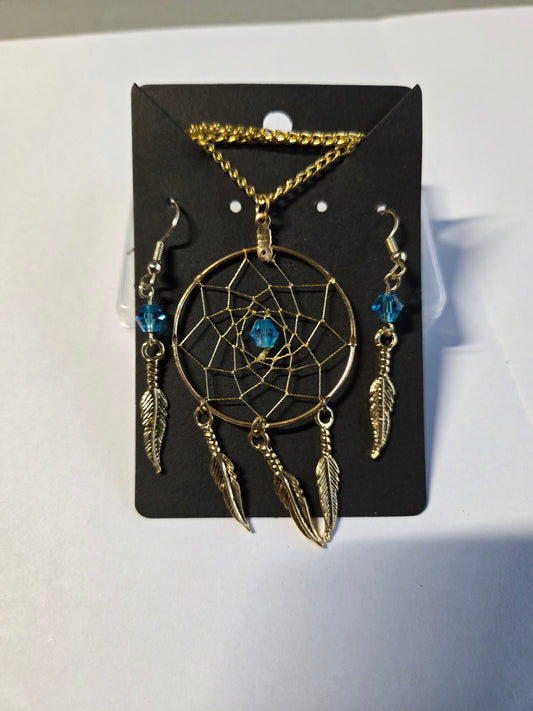 Dreamcatcher Necklace and Earring Set