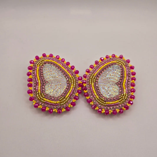 2" to 3"Large Beaded Studs- by Siobhan Beach