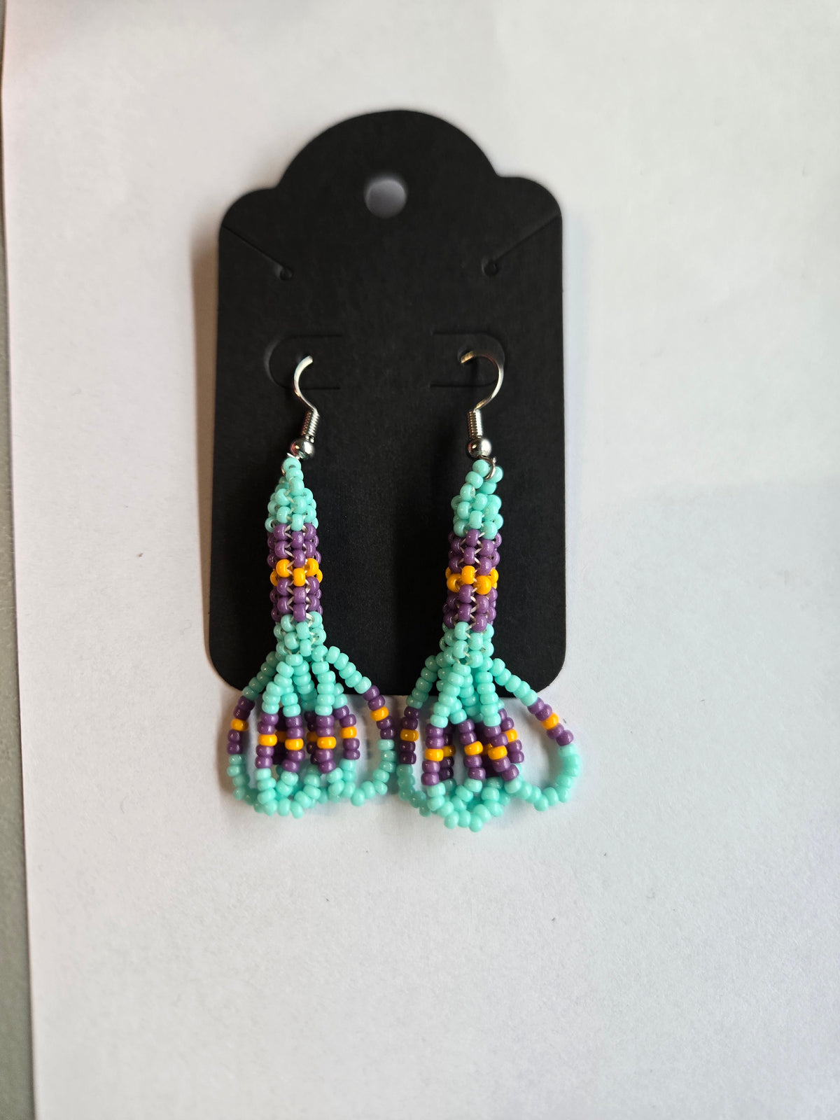 Peyote Stitch Loop 2" Dangle Earrings