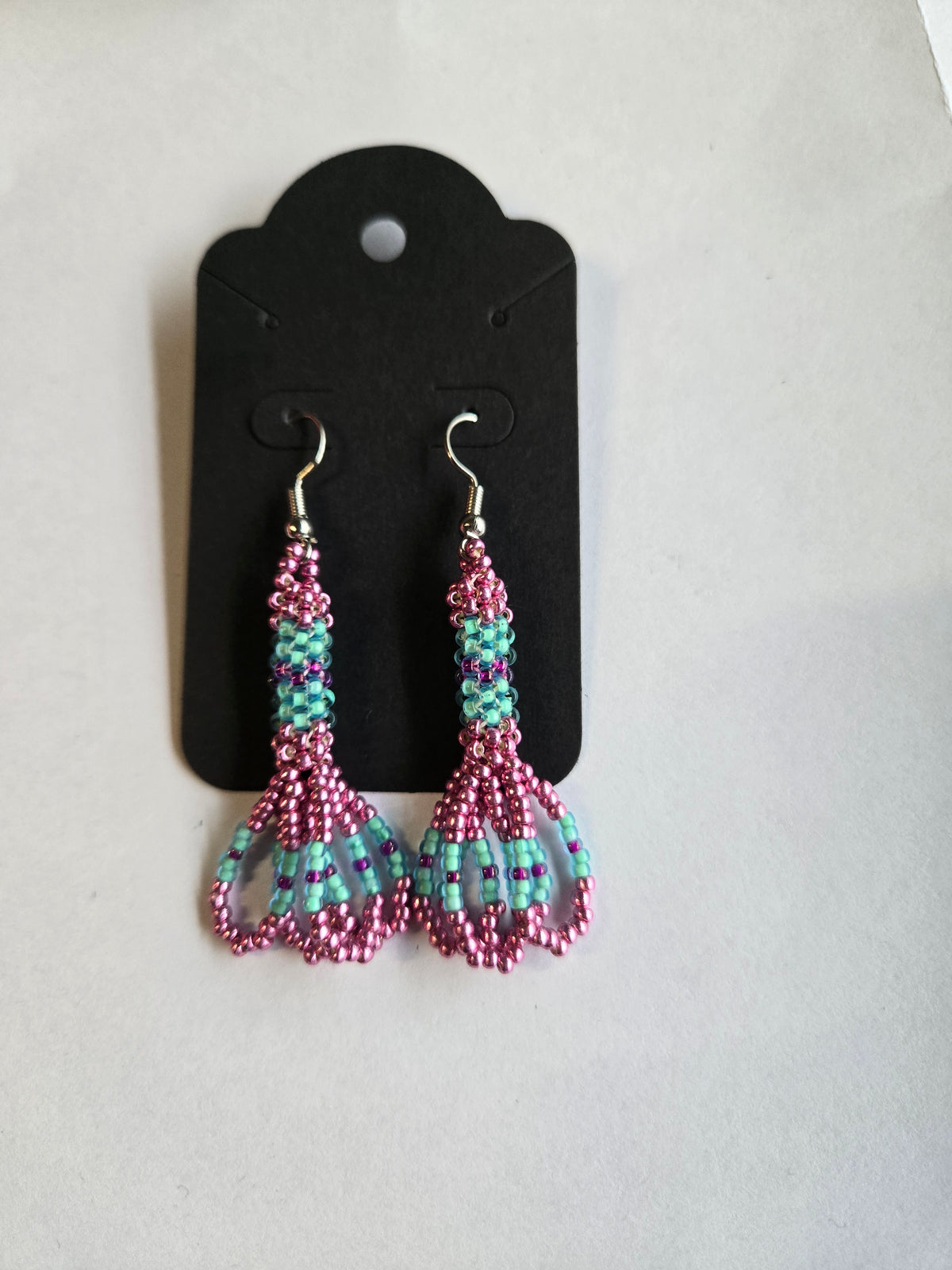 Peyote Stitch Loop 2" Dangle Earrings