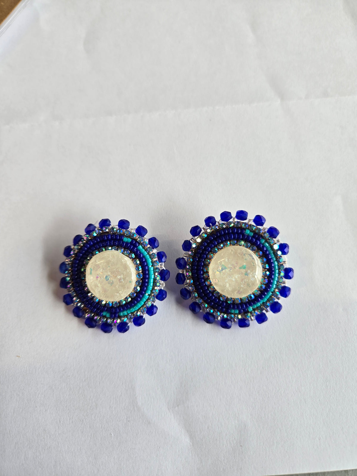 Circular Beaded Studs- Halle Knight