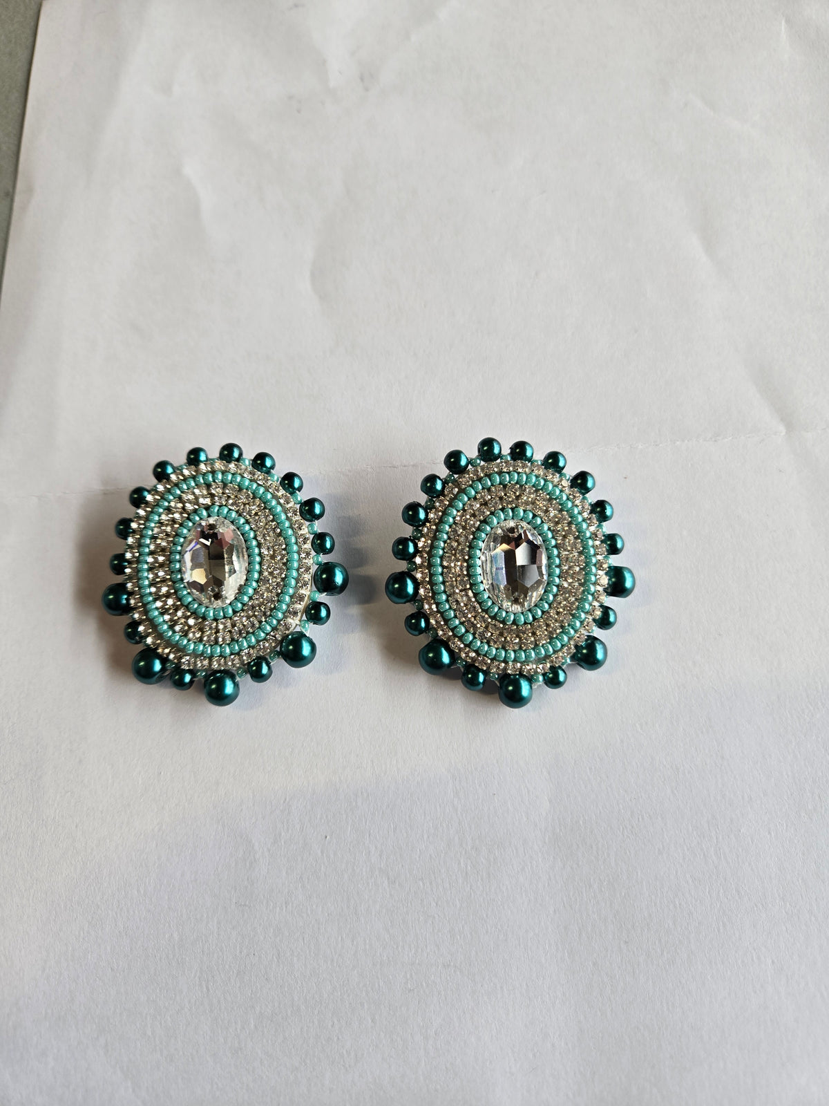 Circular Beaded Studs- Halle Knight