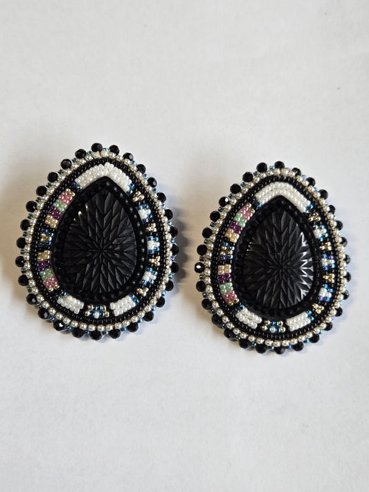 2.5- 3" Assorted Beaded Earrings- Stud