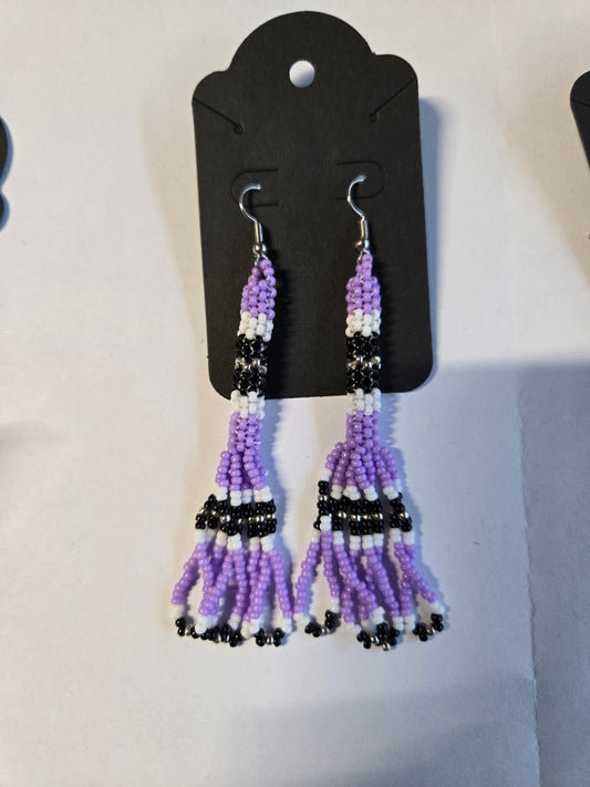 Peyote Stitch Loop 3" Dangle Earrings