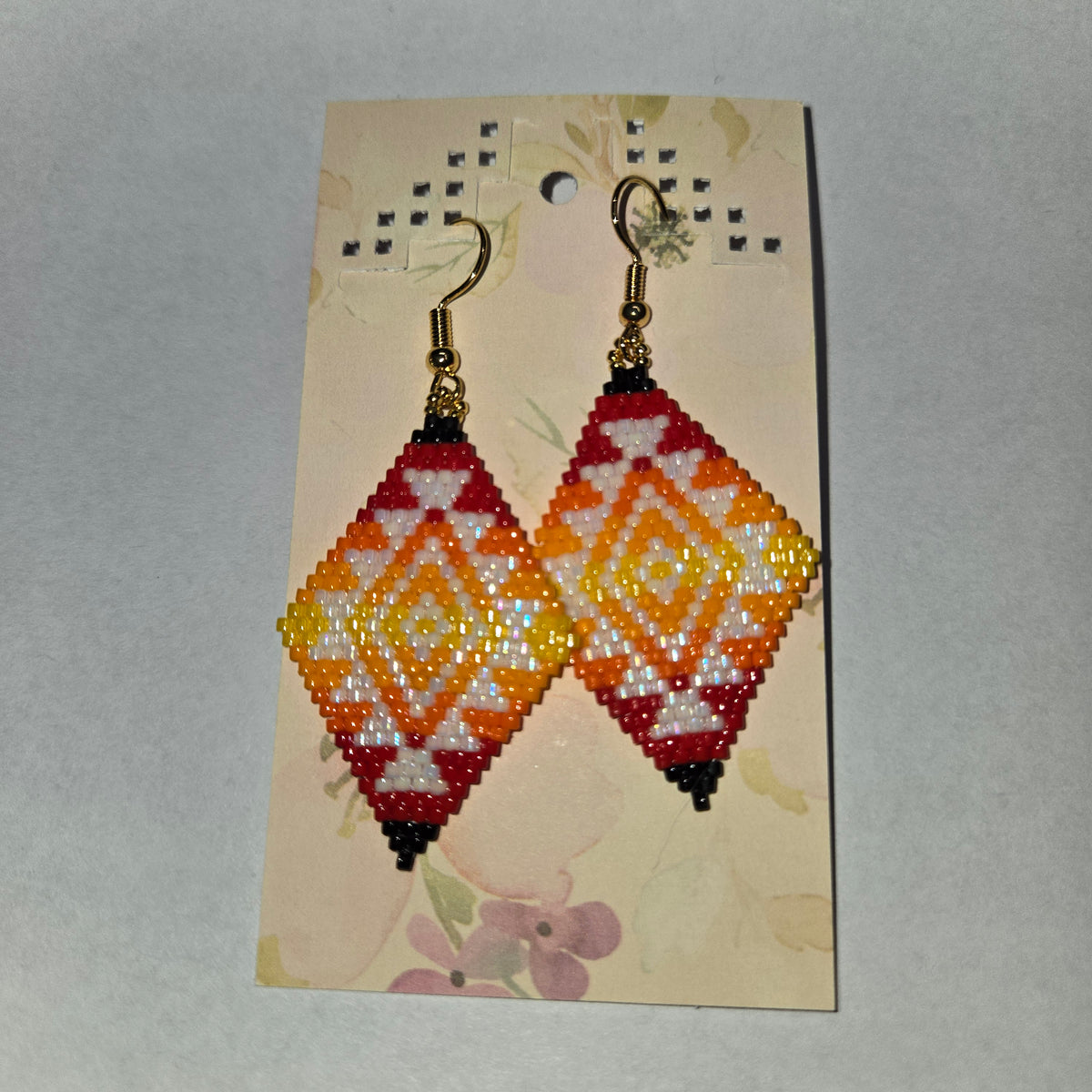 Geometric Kalawikk - Beaded Earrings