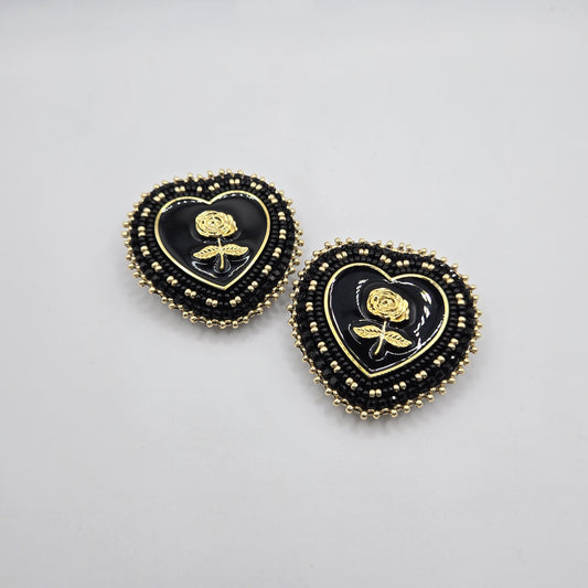 2" to 3"Large Beaded Studs- by Siobhan Beach