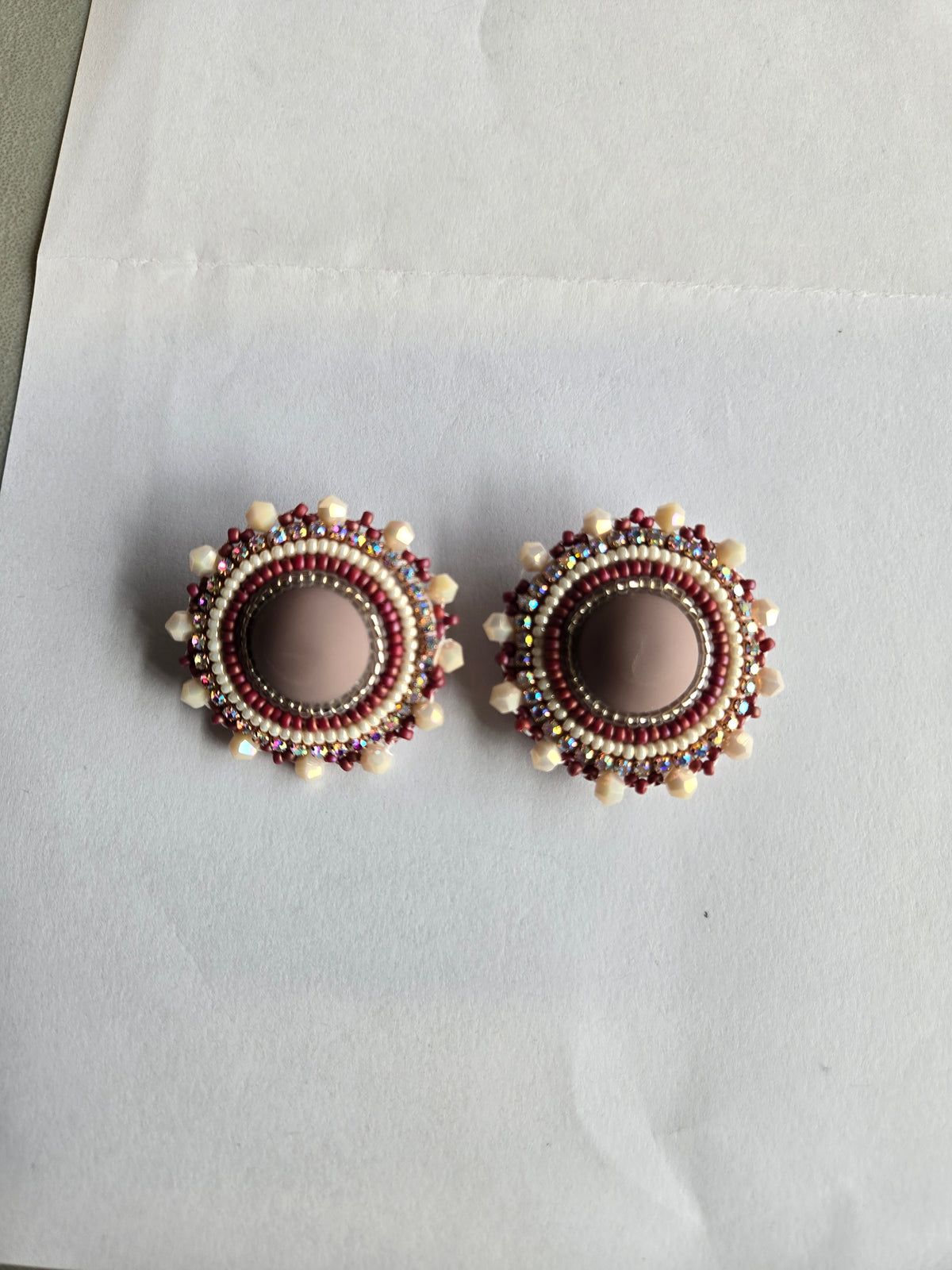 Circular Beaded Studs- Halle Knight